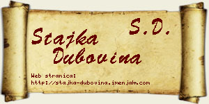 Stajka Dubovina vizit kartica